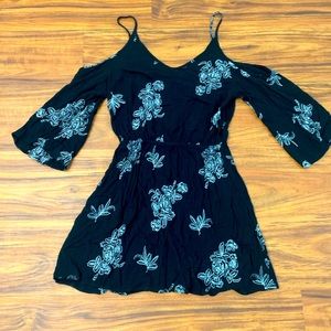 Black floral embroidered dress